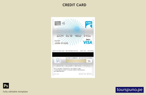 lista para imprimir plantilla de tarjeta de débito visa de banco industrial y co